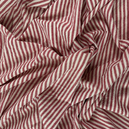 Yarn Dyed Red & White - Organic Cotton Stripe