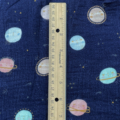 Milkyway - Space - Navy - Organic Digitally Printed Double Gauze