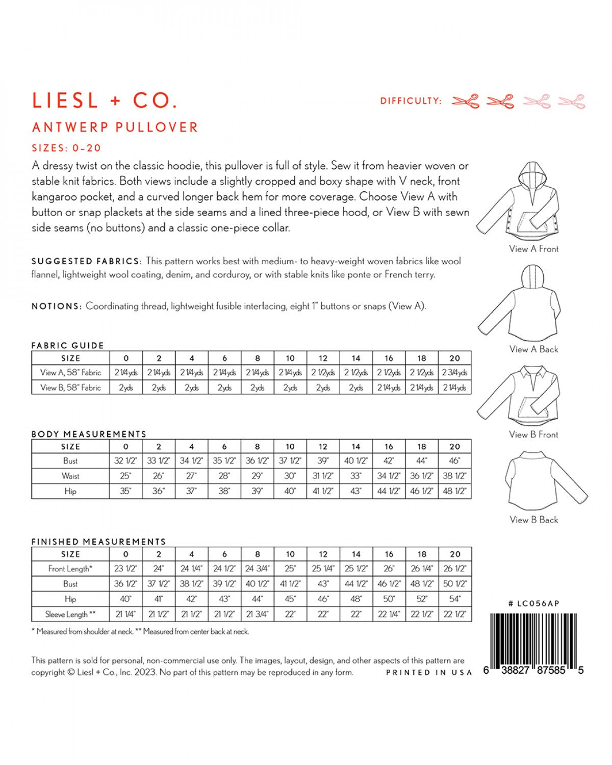 Liesl + Co - Antwerp Pullover Sewing Pattern