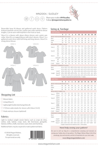 Sudley Dress & Blouse Pattern