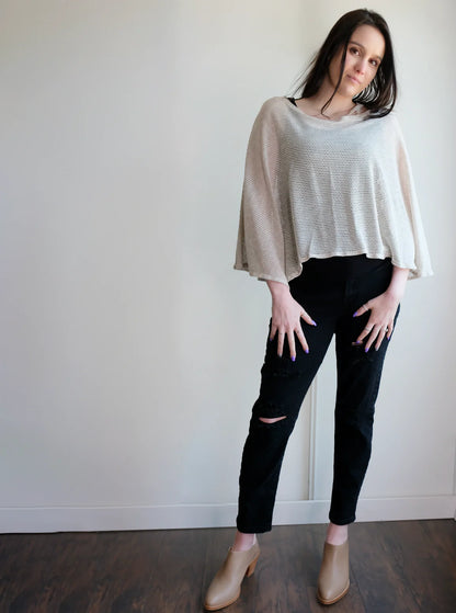 Fine Mesh Sweater Knit - Modal - Heathered Oatmeal