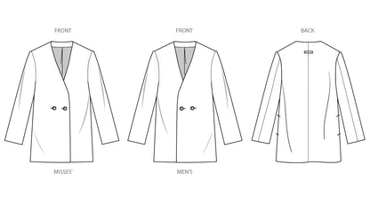 Simplicity -  Unisex Blazer by Mimi G Style - XS - XXL