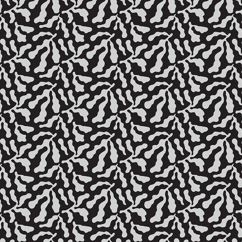 Seaweed - Black - Reef Life by Wee Gallery - Cotton Fabric