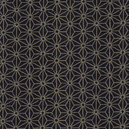 Sevenberry Woven Cotton - Hemp Leaves - Midnight Navy