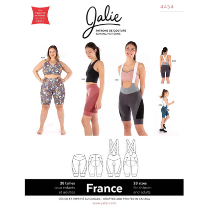 Jalie - 4454 - FRANCE Cycling shorts (with or without bib)