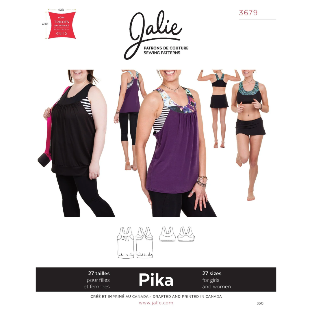 Jalie - 3679 - PIKA Sports Bra and Layered Blouson Tank