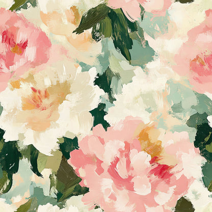 Digitally Printed Cotton Jersey Knit - Large Watercolour Florals