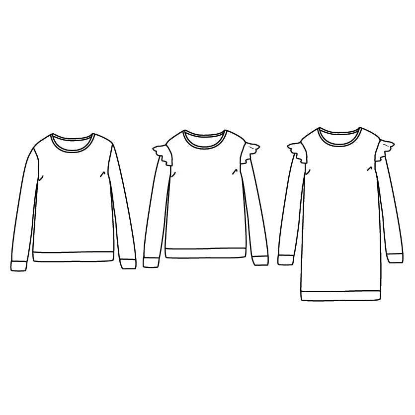 Ikatee - JASMIN Adult sweatshirt/dress - Women 34-46- Paper Sewing Pattern