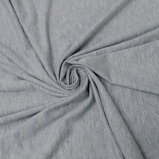 17" Remnant - Bamboo/Cotton Stretch Jersey - Light Heathered Grey