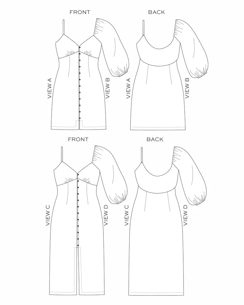 Lora Dress - 14 - 32 - By True Bias Patterns