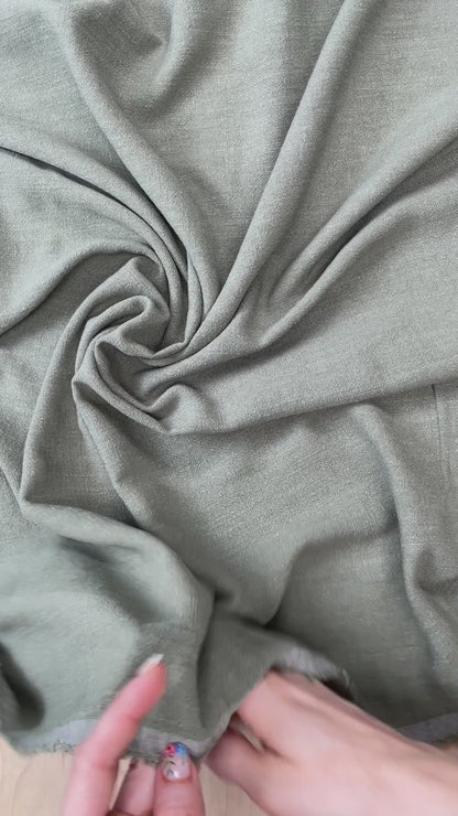 Silky Linen Viscose Noil - Olive