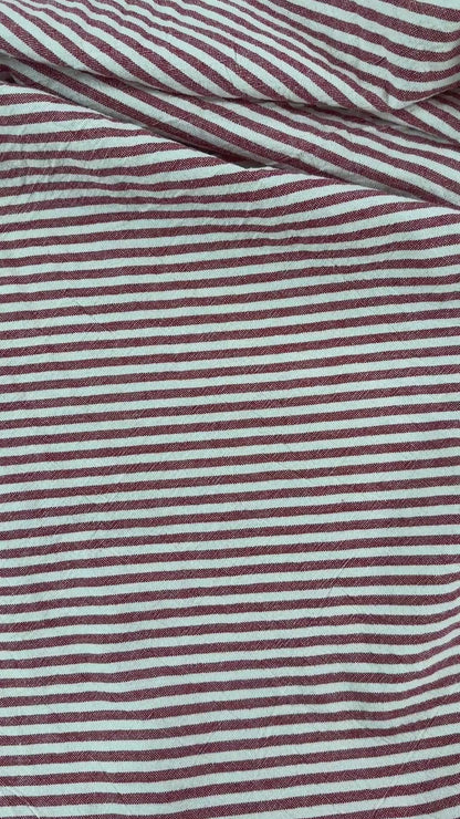 Yarn Dyed Red & White - Organic Cotton Stripe