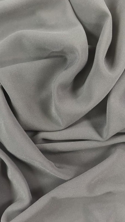 Heavier Acetate Viscose Stretch Crepe - Black - Designer Deadstock