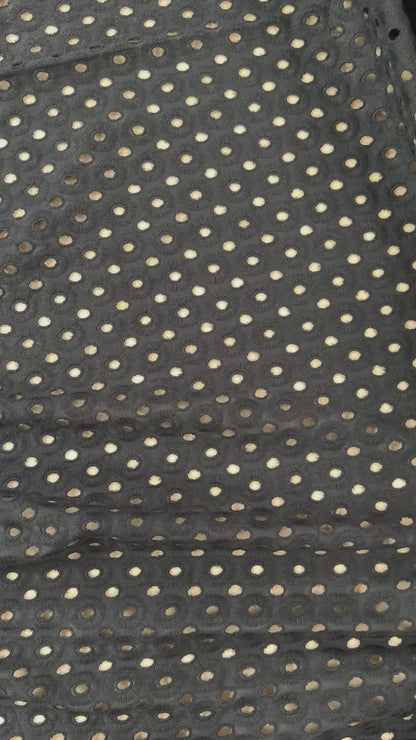 Alice - Black - Cotton Eyelet Embroidery