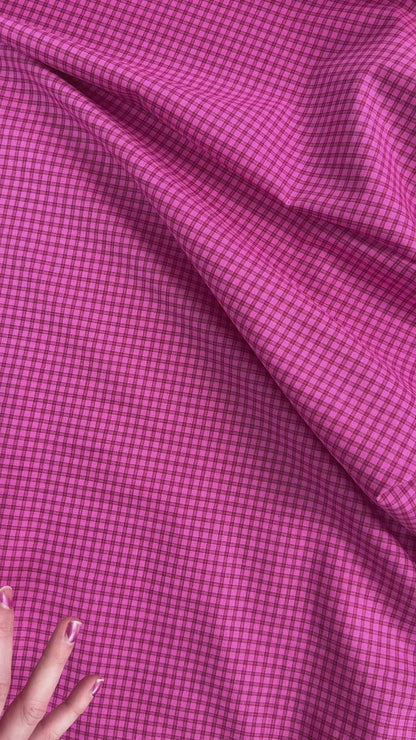 Warp & Weft Premium Cotton Yarn Dye - Gingham - Bright Pink