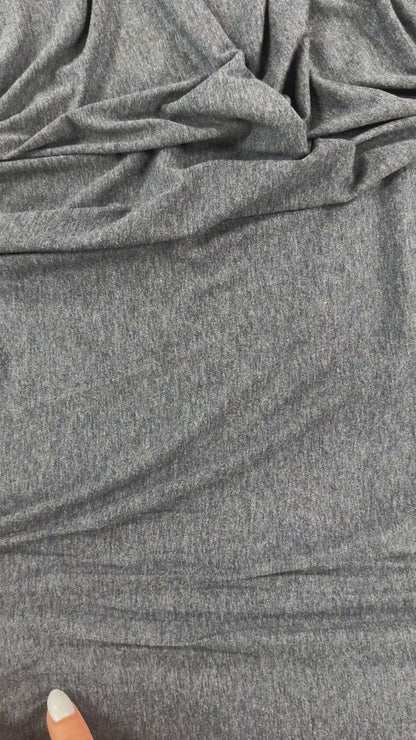 Bamboo Cotton Feather Jersey - Heathered Lake