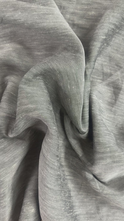 Linen / Rayon Yarn Dyed Slub - Dark Grey - Deadstock