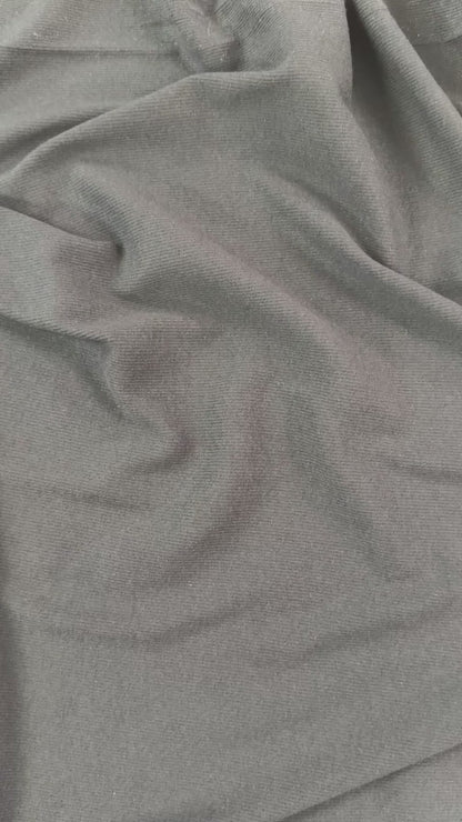 Cotton Tencel 2x2 Rib Knit - Black - Designer Deadstock