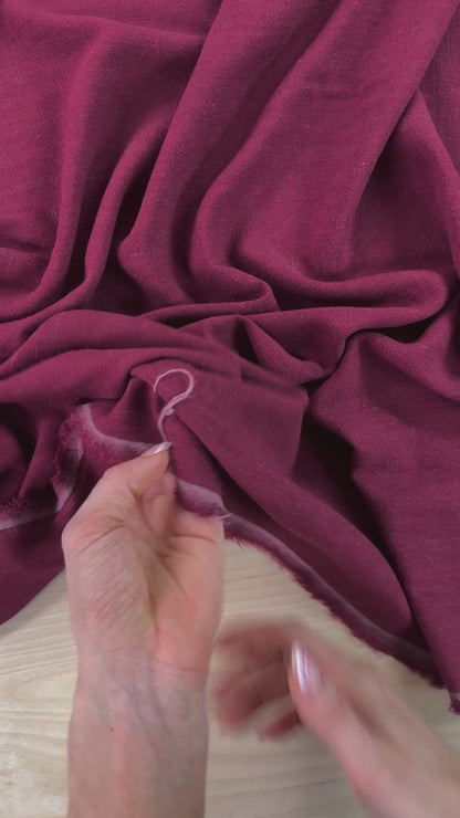 Silky Linen Viscose Noil - Wine