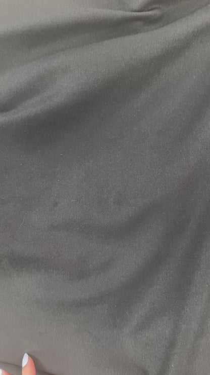 Organic Cotton 1x1 Rib Knit - Black - Made in Canada
