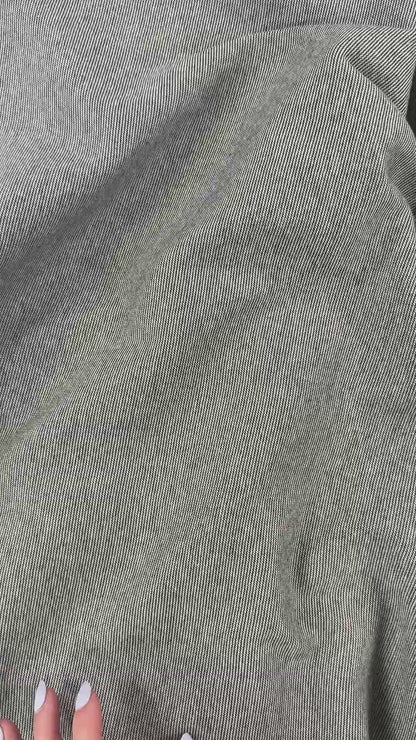 Yarn Dyed Organic Cotton 1x1 Rib Knit - Black & White Stripe - Made in Canada