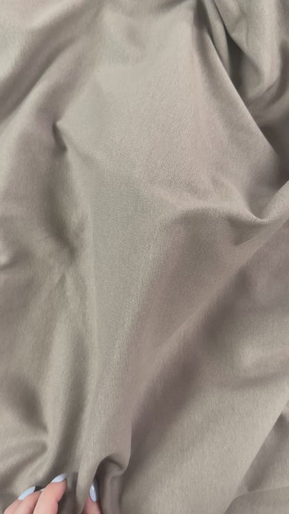 Organic Cotton 1x1 Rib Knit - Taupe - Made in Canada