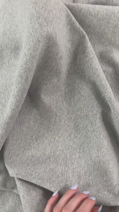 Organic Cotton 1x1 Rib Knit - Heather Grey - Made In Canada