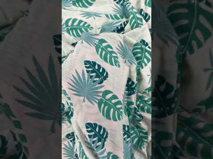 Bamboo Stretch Jersey Knit - Monstera Leaves - Deadstock - 250gsm - 67"