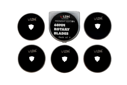 LDH 60mm Midnight Edition Rotary Blades - Universal Fit (Fits Olfa) - Pack of 5