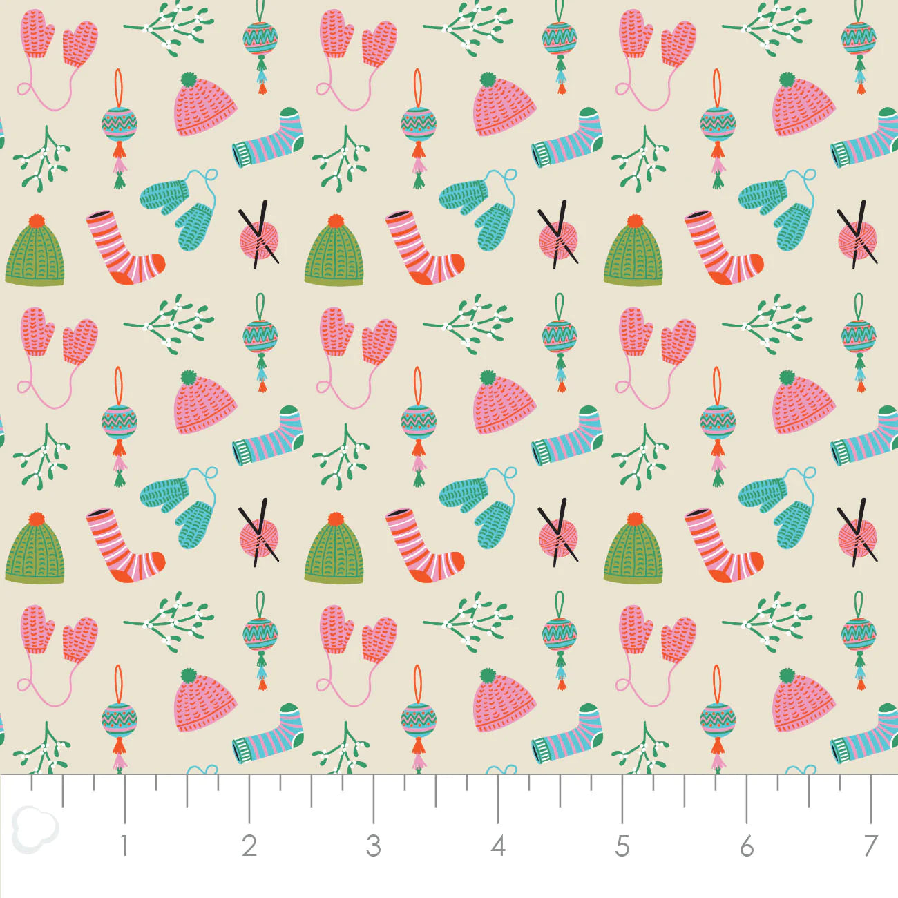 Winter Accessories - Cream - Quilting Cotton Fabric