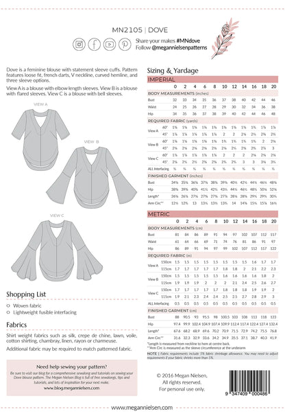 Dove blouse pattern