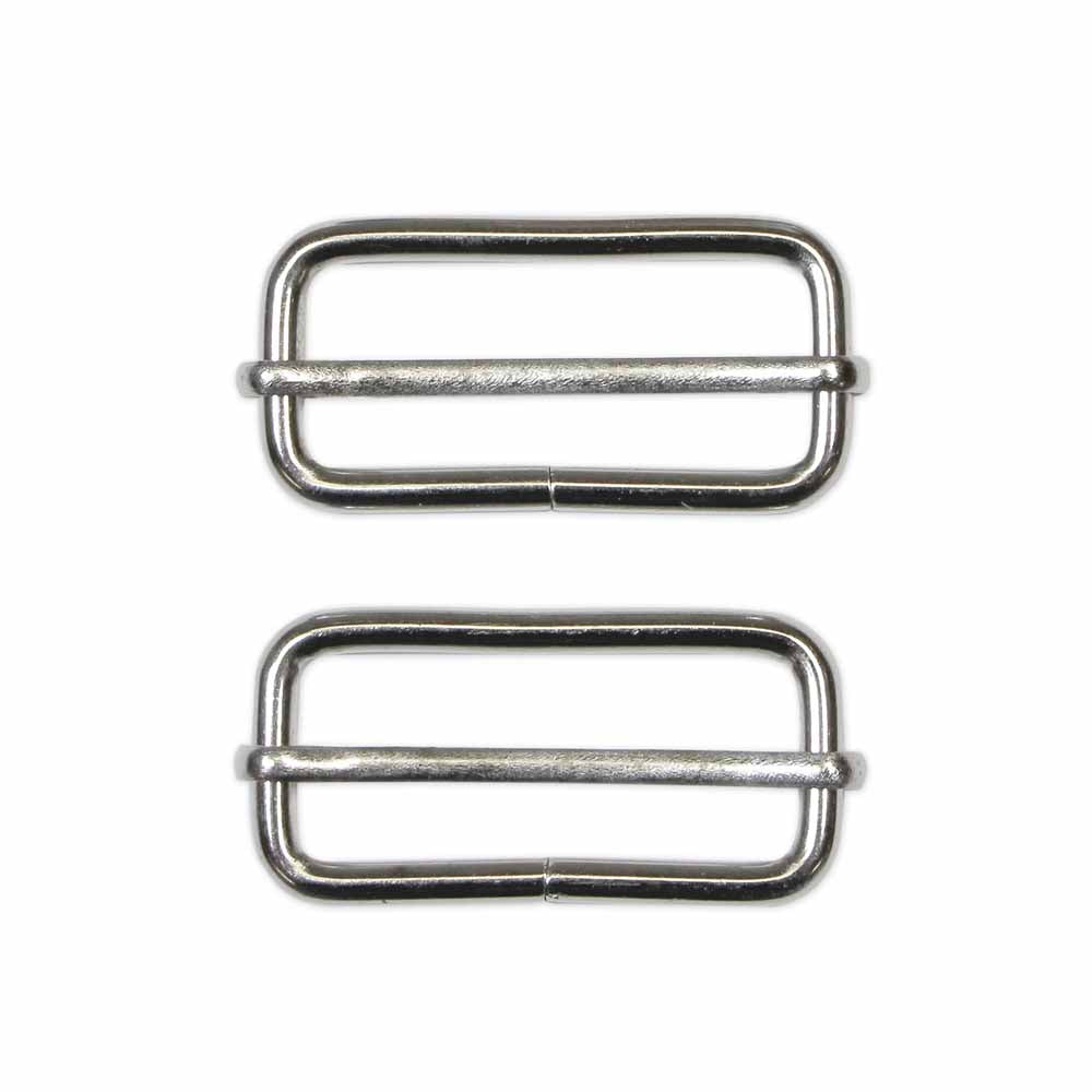 UNIQUE SEWING Slide Buckle - Metal - 38mm (1 1⁄2″) - Silver - 2 pcs