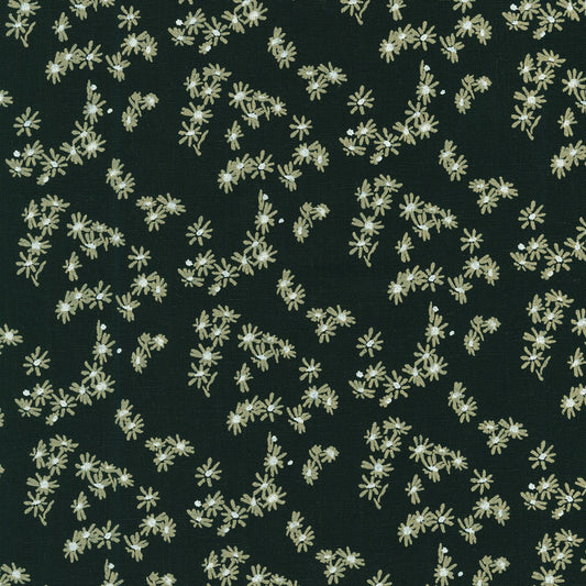 Flowers - Linen - Around the Bend - Black - Essex Yarn-Dye Linen