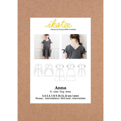 Ikatee - ANNA Child Dress - 3/12Y - Paper Sewing Pattern