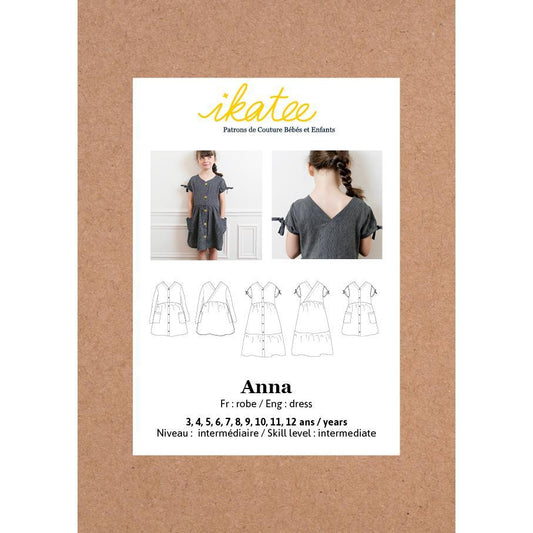 Ikatee - ANNA Child Dress - 3/12Y - Paper Sewing Pattern