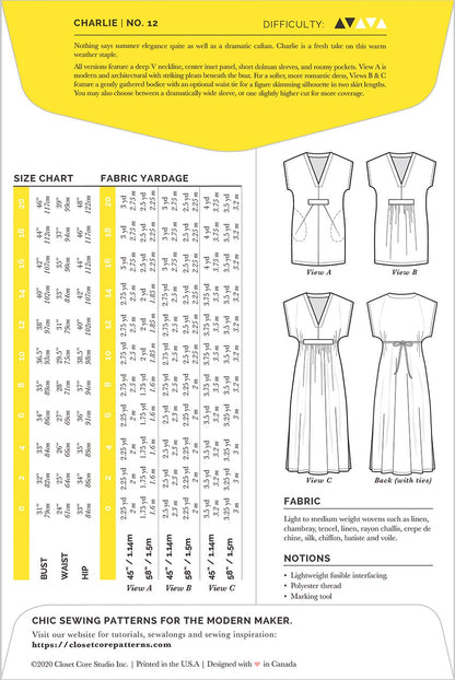 Charlie Caftan - By Closet Core Patterns