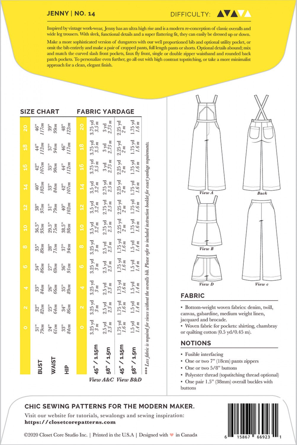 Jenny Overalls and Trousers - By Closet Core Patterns