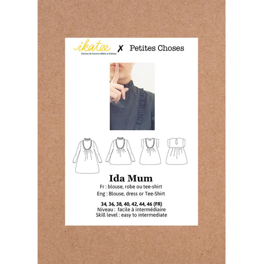 Ikatee - IDA Adult blouse & dress - Woman 34/46 - Paper Sewing Pattern