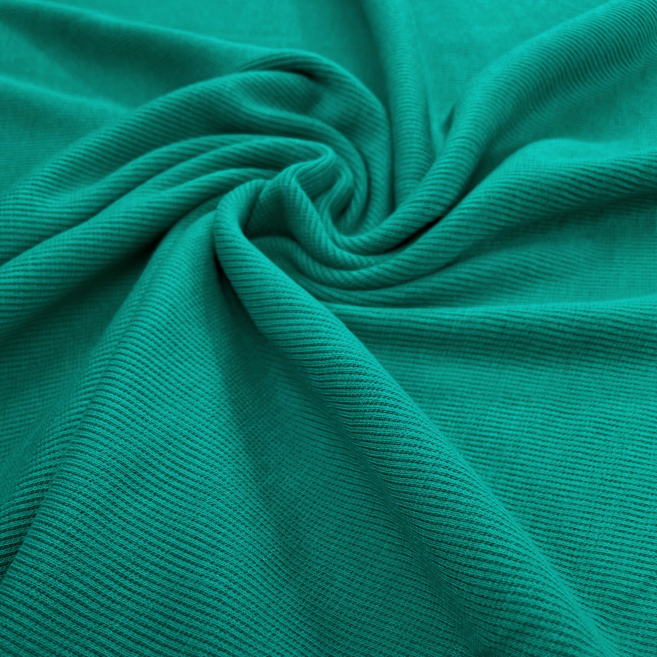 Bamboo Cotton Rib 2x2 Seafoam - Teal Green