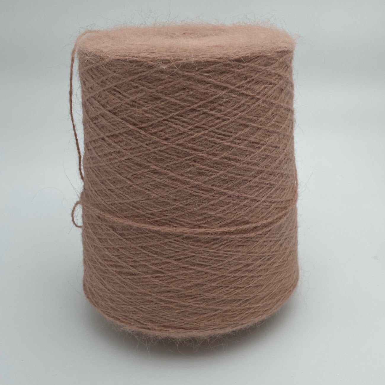 Angora Yarn - Deadstock Yarn - Made in Italy -  Peach Pink - Light Fingering Weight - 200g on a cone