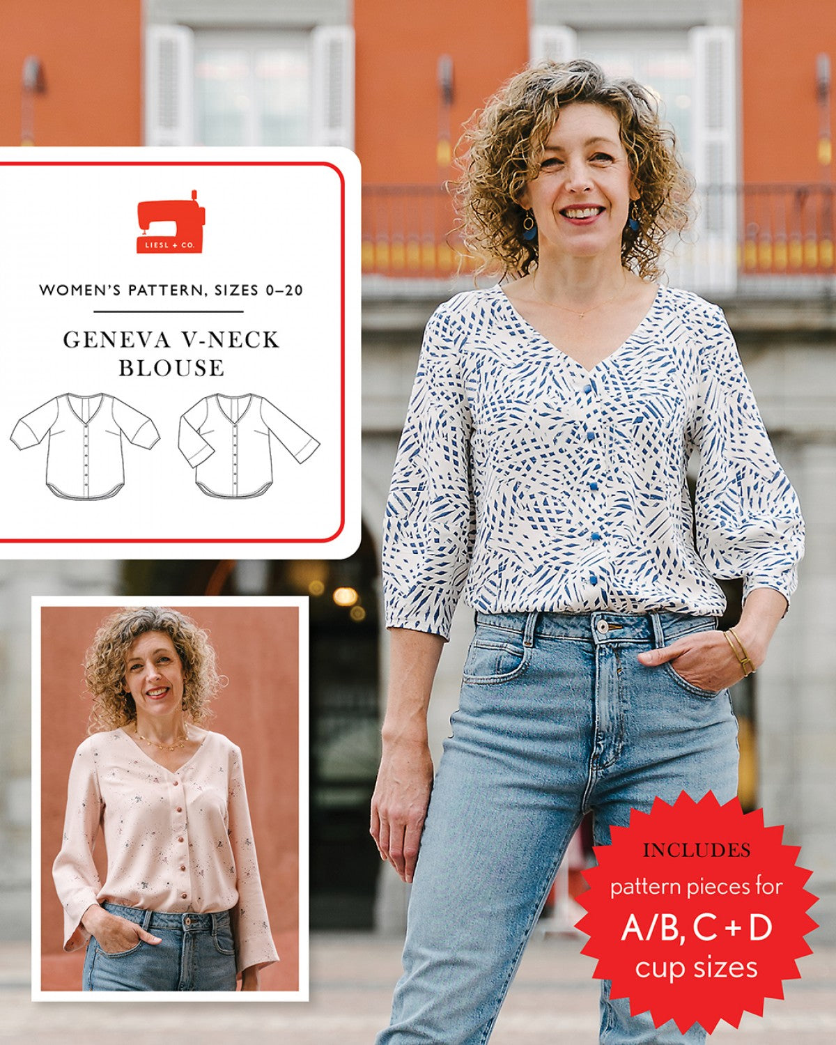 Liesl + Co - Geneva V-Neck Blouse Sewing Pattern