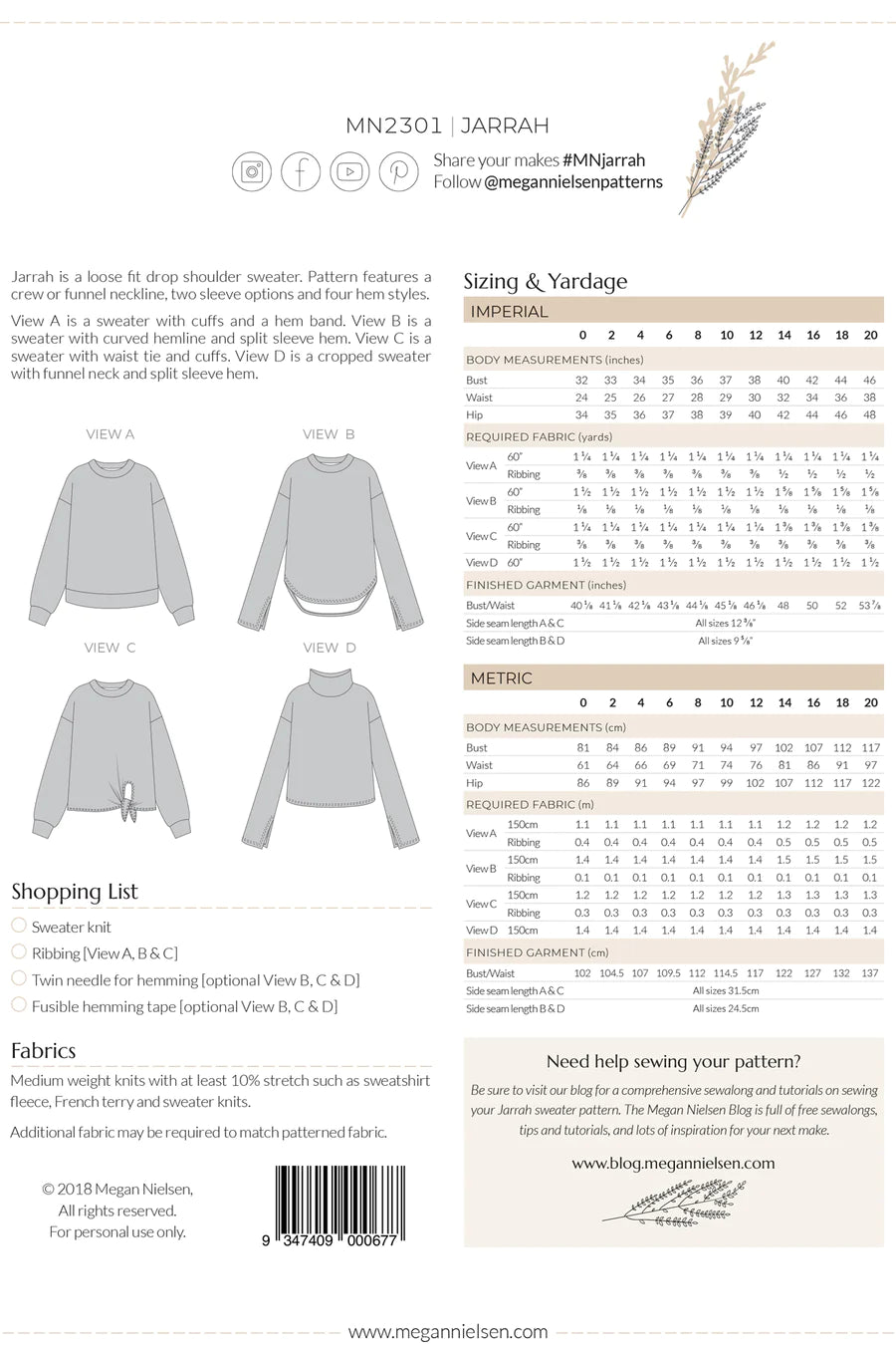 Jarrah sweater pattern