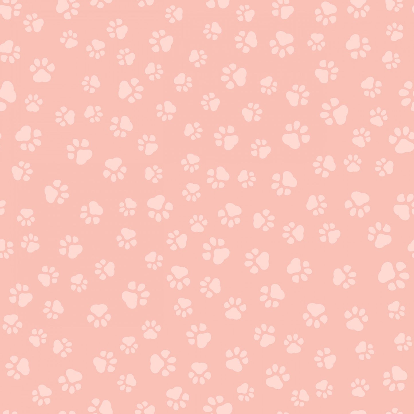 Pawsome - Peach - Cotton Fabric