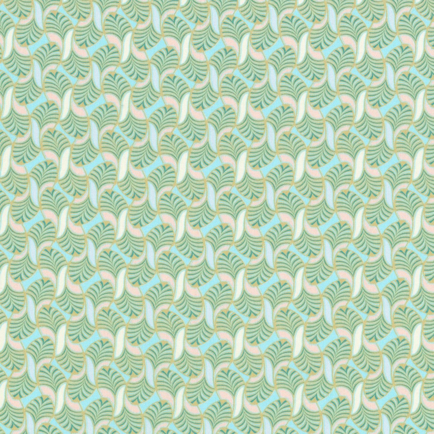 Wilshire - Waves - Mint - Wishwell - Digital Print - Cotton Fabric