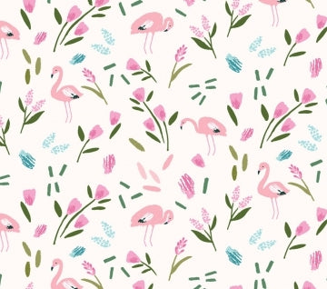 Dear Stella Lost Flamingo Jersey Knit - 1/2 Yard - Riverside Fabrics