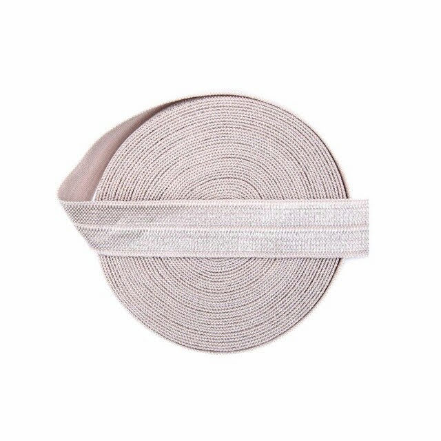 15mm (5/8") Fold Over Elastic FOE - Grey Pink