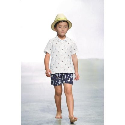 Maritime - A Day at the Beach - Navy - Cotton Poplin